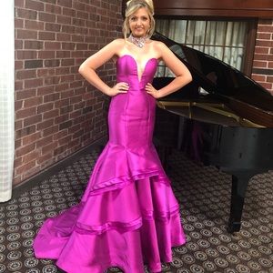 Jovani Fuchsia Gown